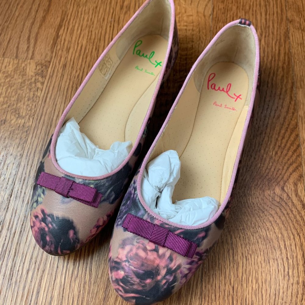 Paul Smith Floral Purple Flats, sz 36